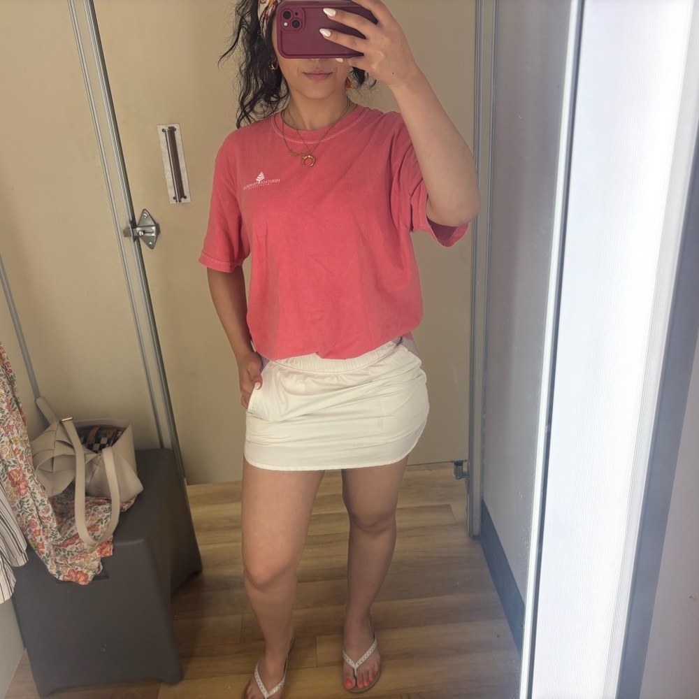 Ivory Skirt with shorts under